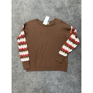 J. Society Brown Dolman Sweater Fall Autumn Festival Small NWT